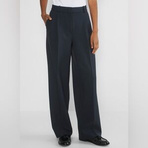 Aritzia Pleated Pant Navy